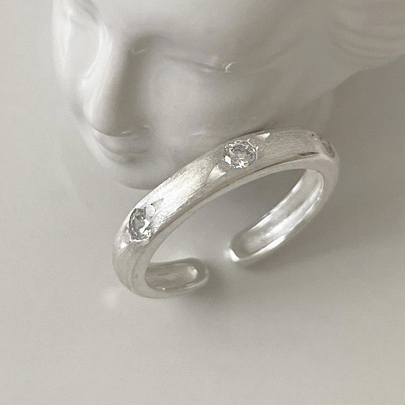 S925 Sterling Silver Geometric Open Ring for Women