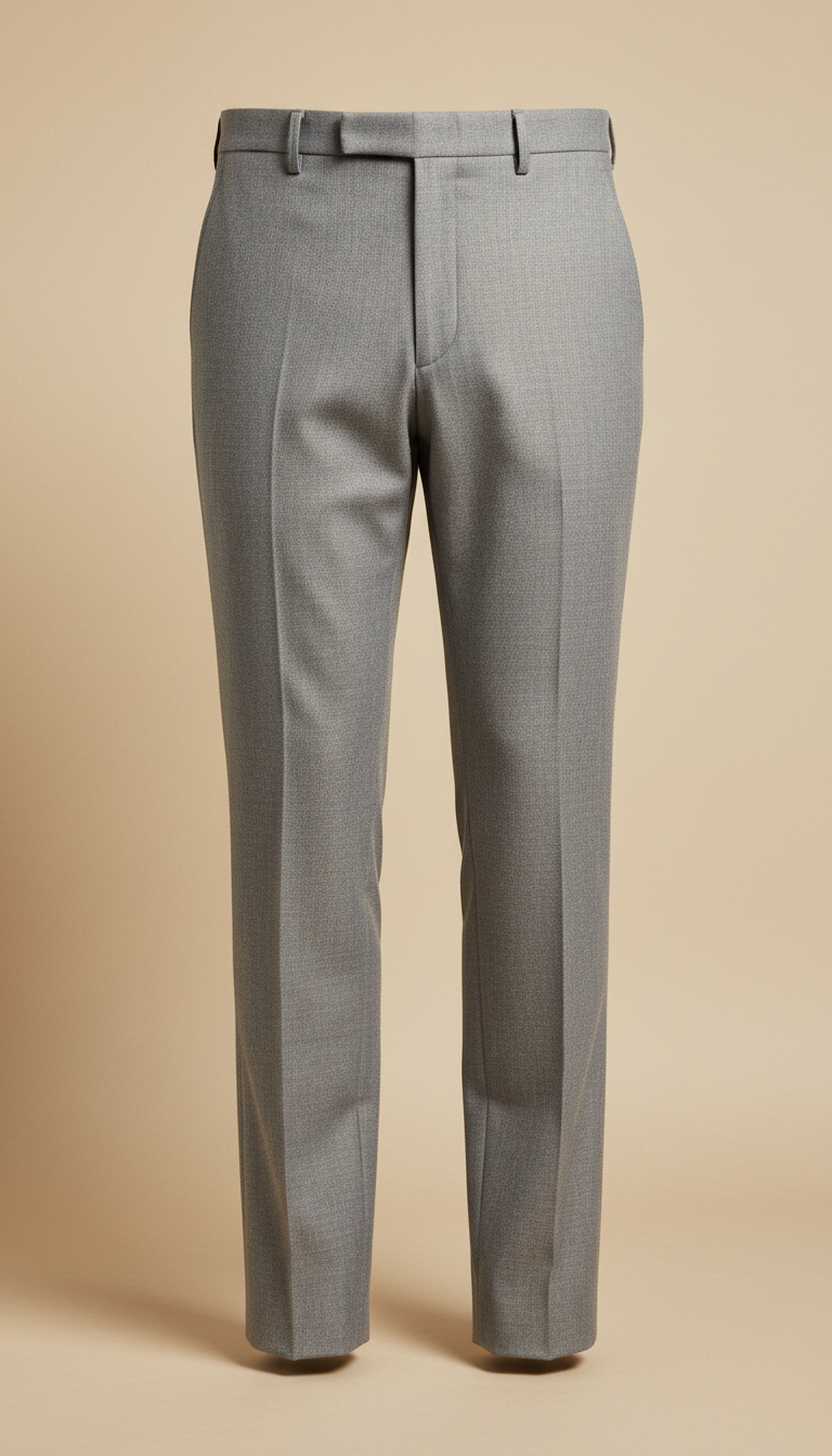 Tailored Wool Trousers with Tapered Leg