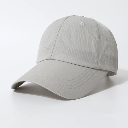 Solid-color Light Board Grid Quick-dry Lightweight Wide-brimmed Sun Protection Stylish Versatile Baseball Cap For Daily Casual Wear, Outdoor Activities, Sports, Running