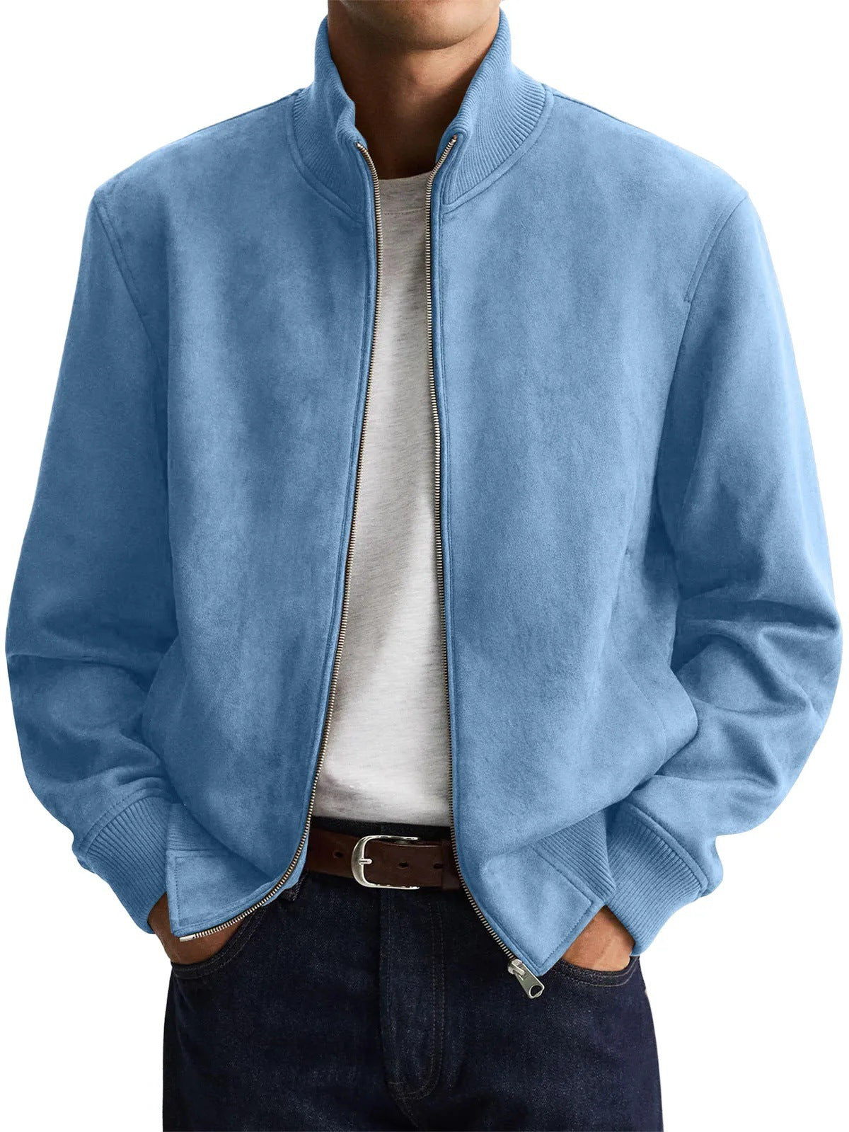 Sleek Solid-color High-end Edgy-cool Casual Long-sleeve Trendy Jacket