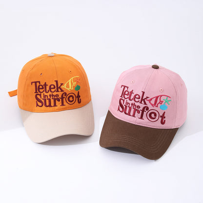 Multi-color Multi-letter Embroidery Adjustable Casual And Cute Soft-top Baseball Cap Suitable For Travel, Outdoor Activities And Daily Use