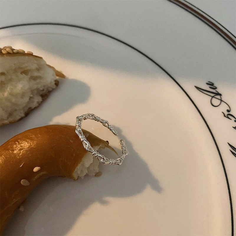 S925 Sterling Silver Geometric Open Ring for Women