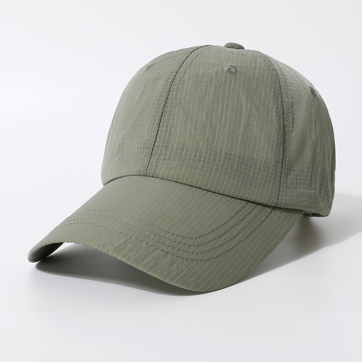 Solid-color Light Board Grid Quick-dry Lightweight Wide-brimmed Sun Protection Stylish Versatile Baseball Cap For Daily Casual Wear, Outdoor Activities, Sports, Running
