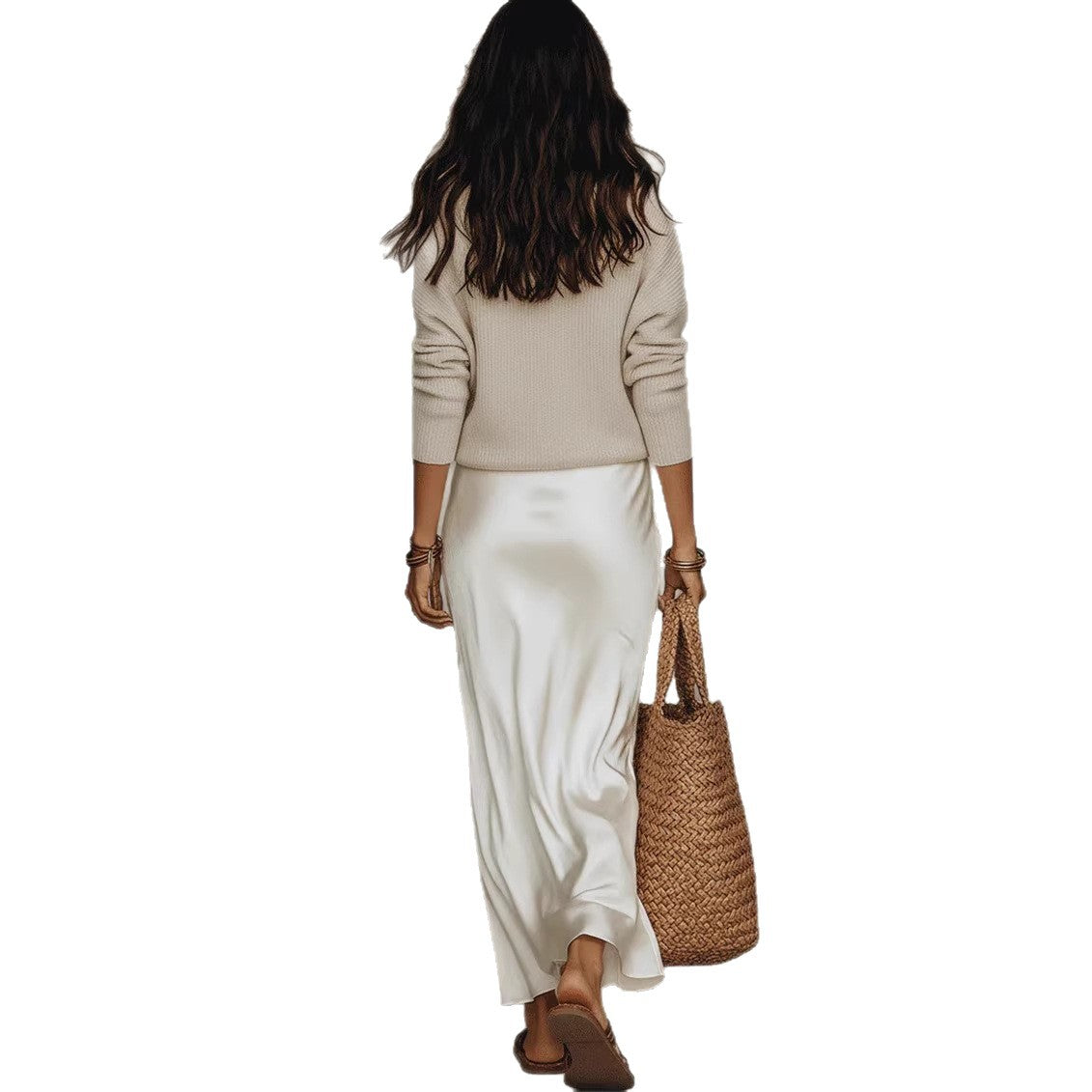 Casual Womens Knit Top and Skirt Set