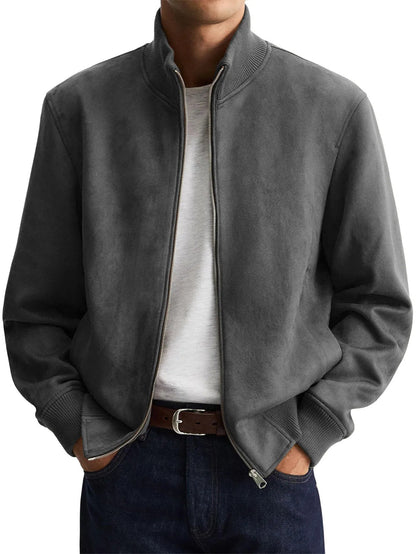 Sleek Solid-color High-end Edgy-cool Casual Long-sleeve Trendy Jacket