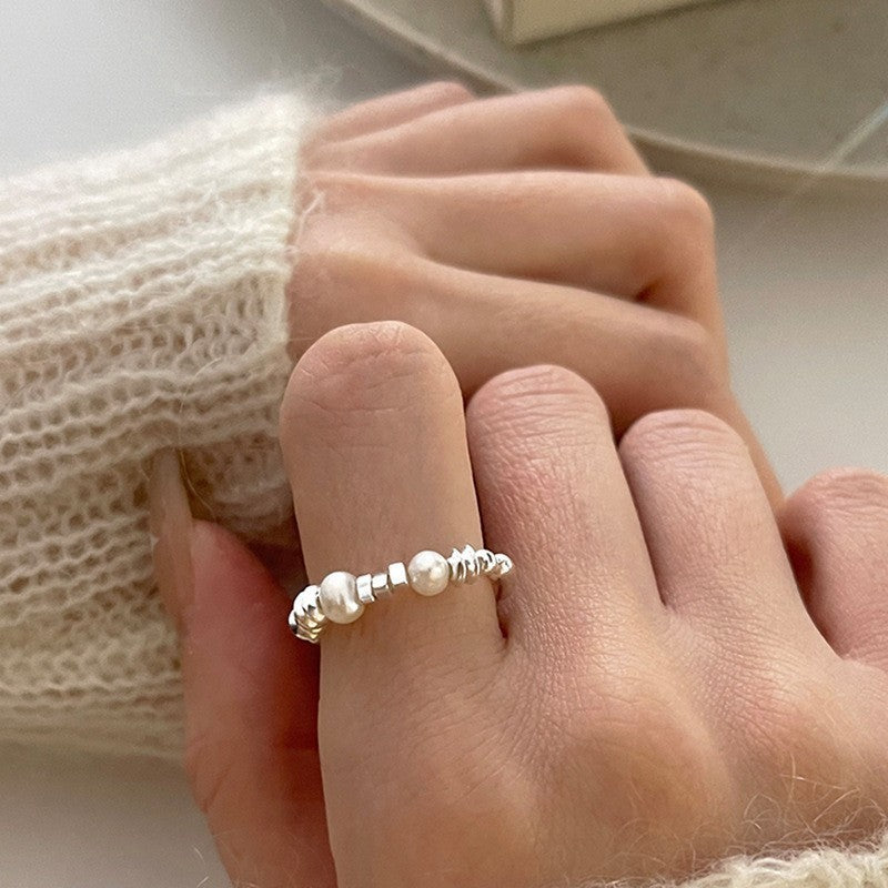 S925 Sterling Silver Geometric Open Ring for Women