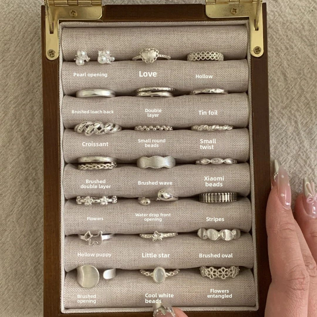 S925 Sterling Silver Geometric Open Ring for Women