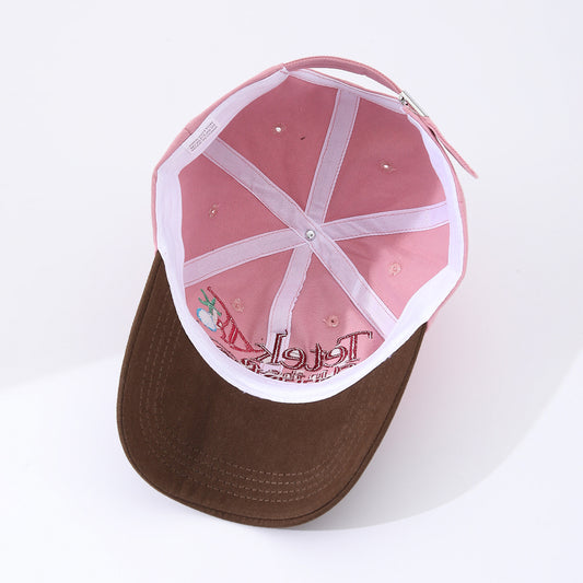 Multi-color Multi-letter Embroidery Adjustable Casual And Cute Soft-top Baseball Cap Suitable For Travel, Outdoor Activities And Daily Use