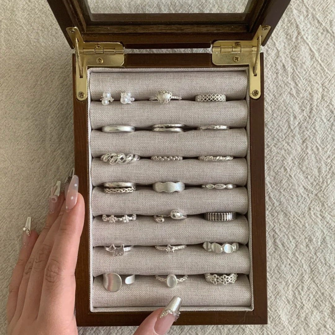 S925 Sterling Silver Geometric Open Ring for Women