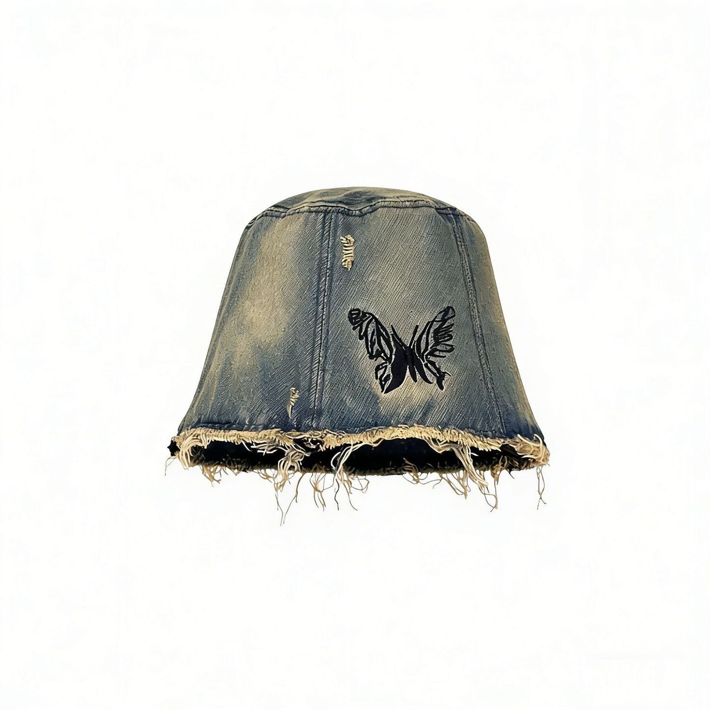 Fashionable All-Match Embroidered Butterfly Fringed Custom Fisherman Hat