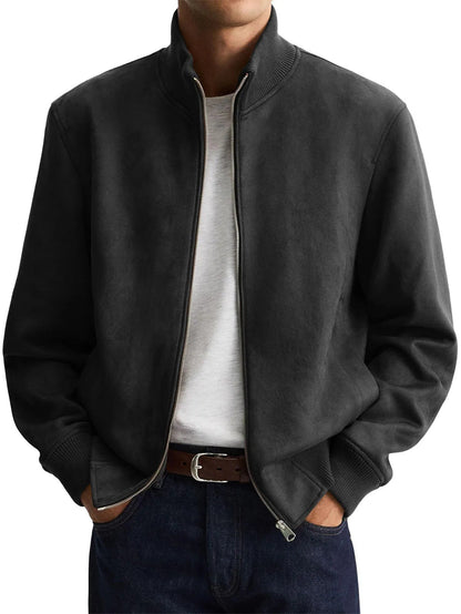 Sleek Solid-color High-end Edgy-cool Casual Long-sleeve Trendy Jacket