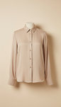 Silk Crepe Blouse with Gold Button Detail