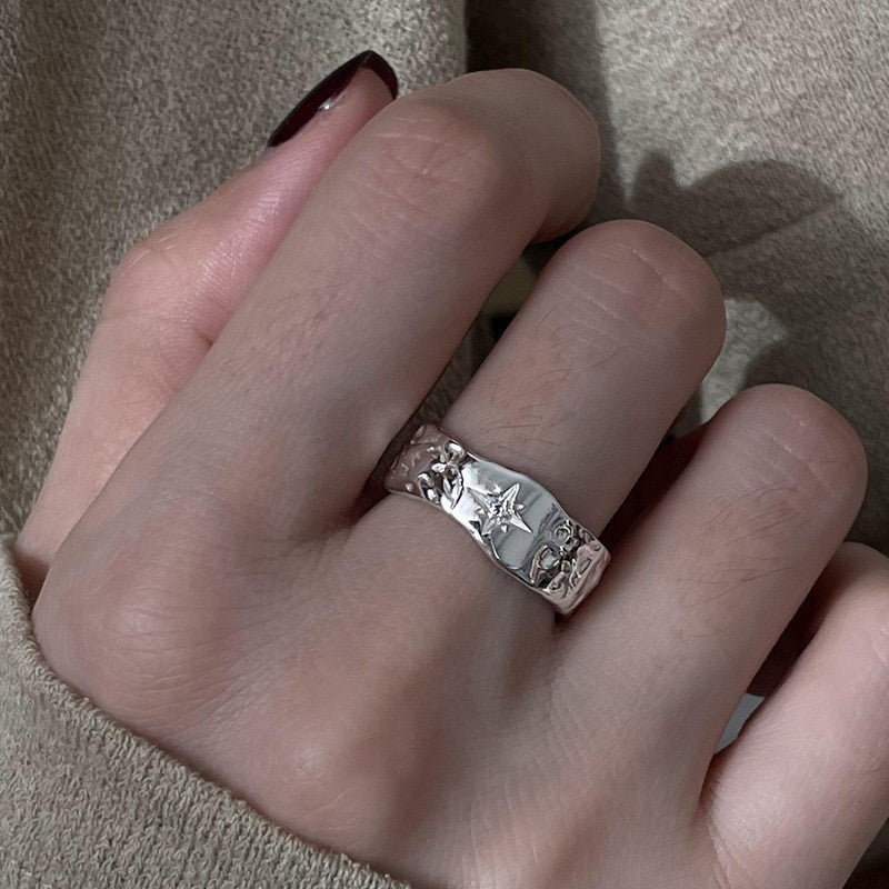 S925 Sterling Silver Geometric Open Ring for Women