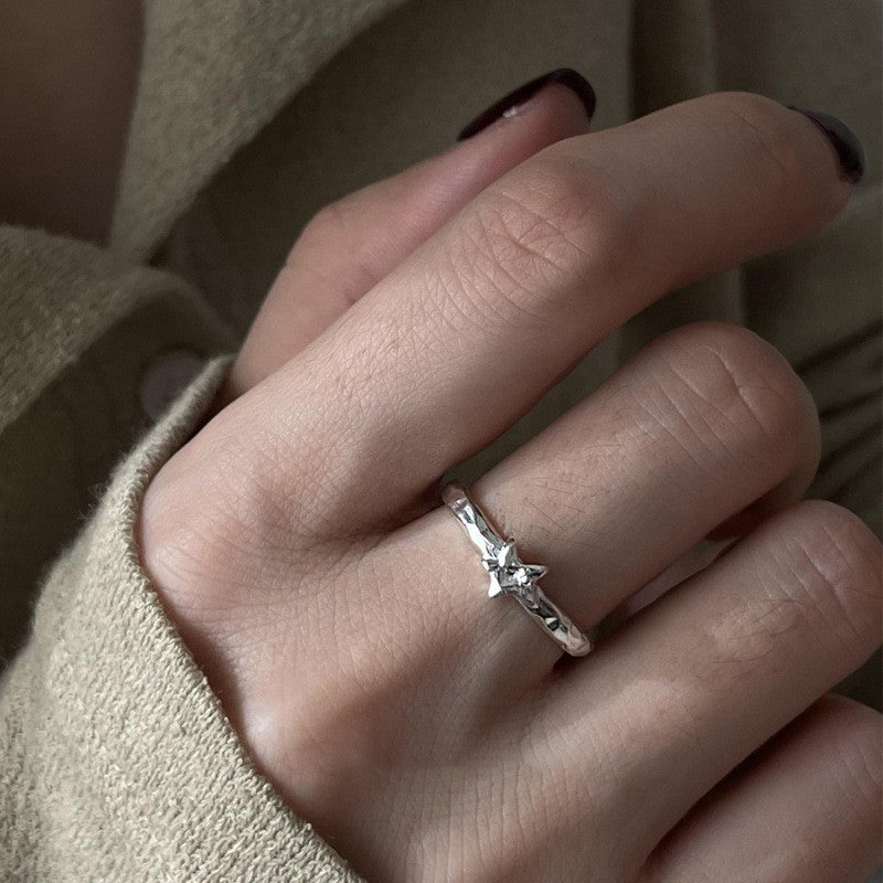 S925 Sterling Silver Geometric Open Ring for Women